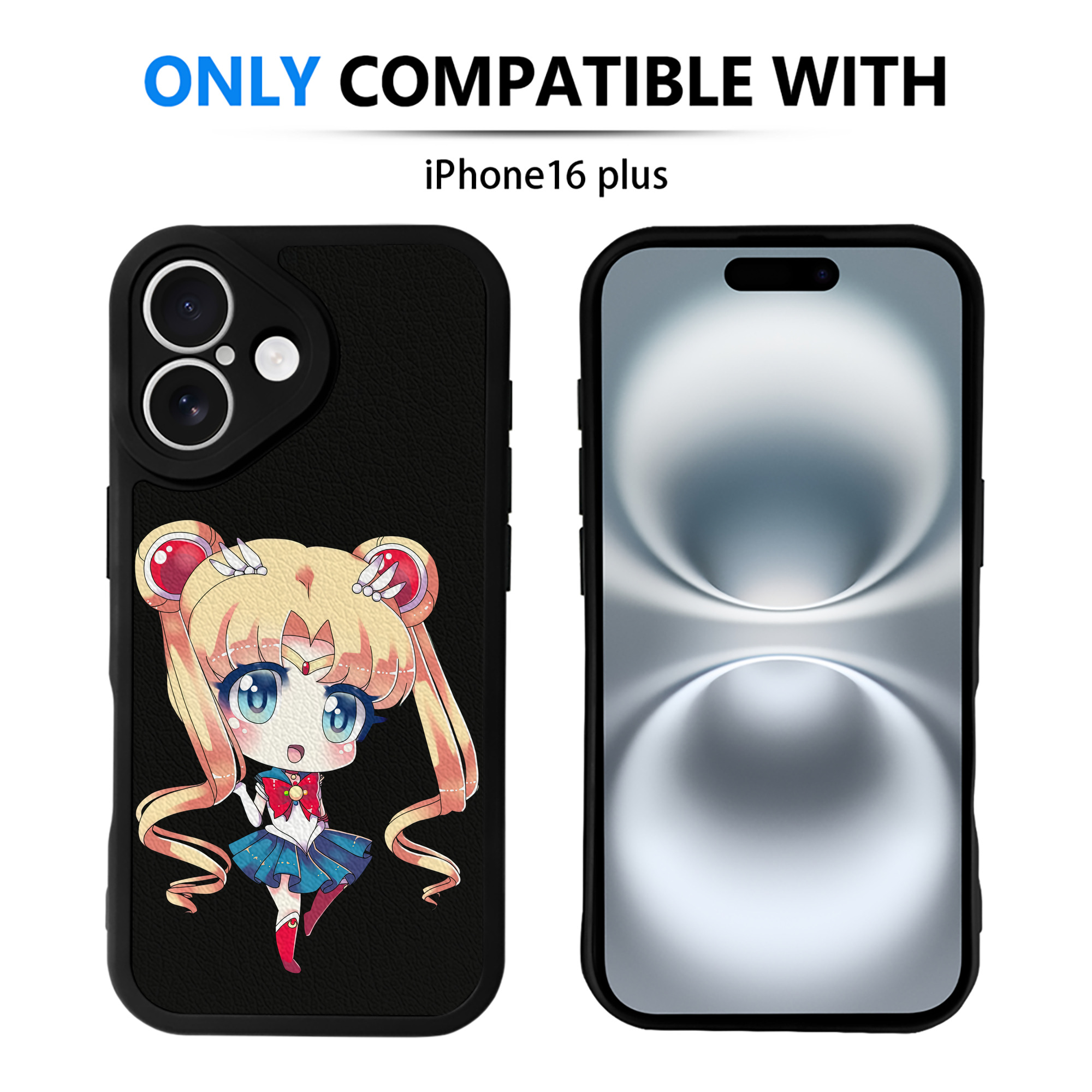 （画像用） 美少女戦士セーラームーン 月野 うさぎ つきの うさぎ Sailor Moon Tsukino Usagi 【iPhone 16シリーズ対応】シリコンスマホケース（レザー調） 材質：シリコン